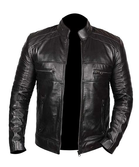 black leather jacket dark out.